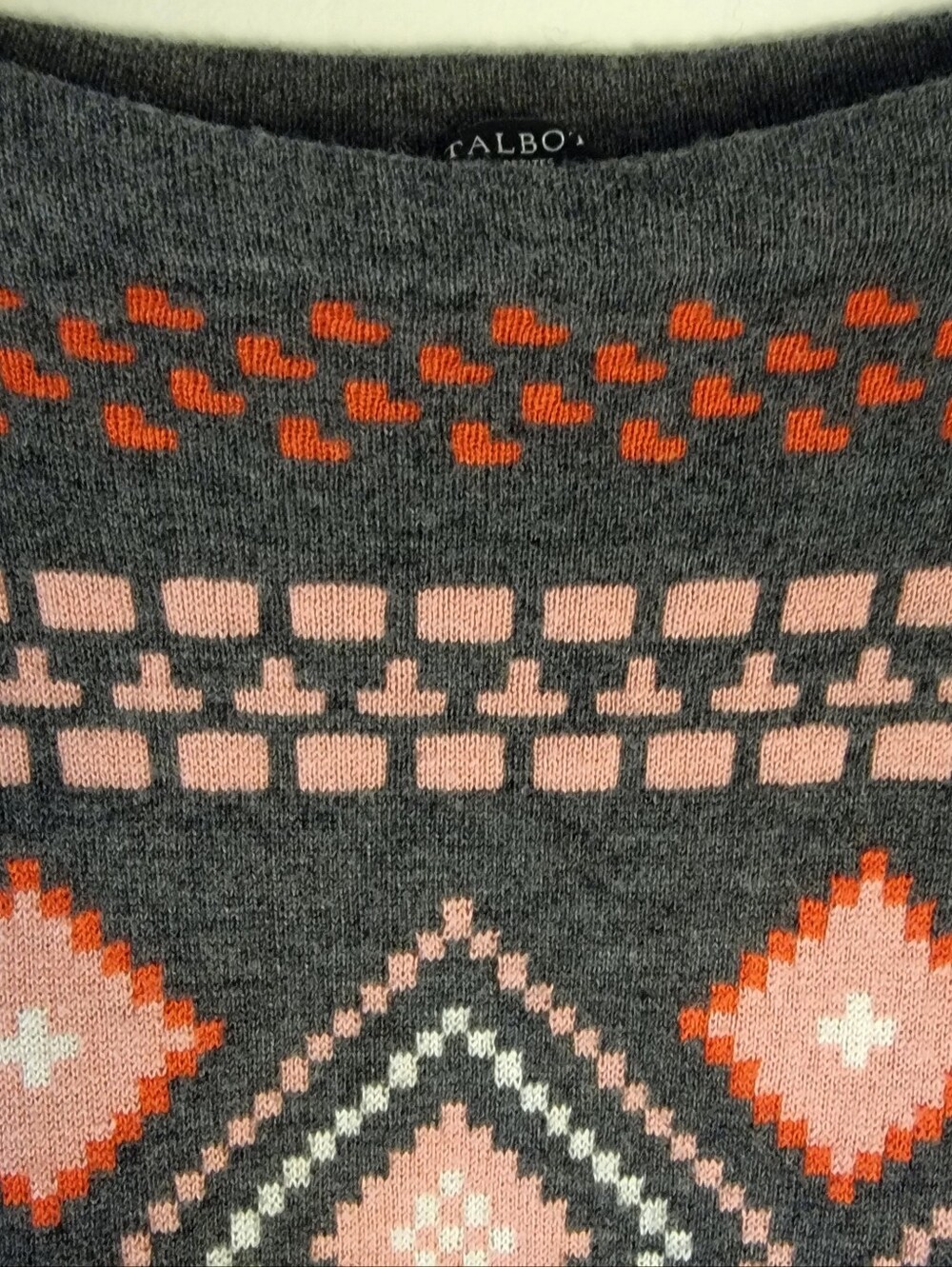 Talbots Southwest Sweater Womens L Petite Lambswool Blend Round Neck Pullover - Picture 3 of 10